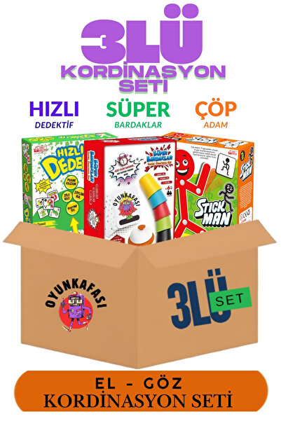OYUNKAFASI HIZLI DEDEKTİF-SÜPER BARDAKLAR-ÇÖP ADAM ( 3'LÜ SET )