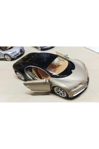 WELLY Toy Metal Model Car 1/36 Pull Back Bugatti Chiron Gold