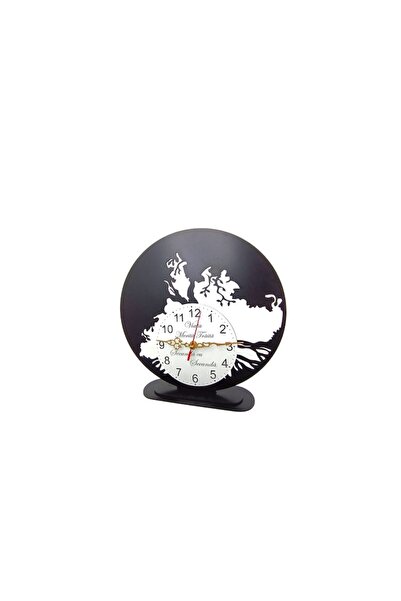 OEM Ceas de birou decorativ „Arborele Vieții” cu cadran alb, bază din lemn, multicolor, 30 cm