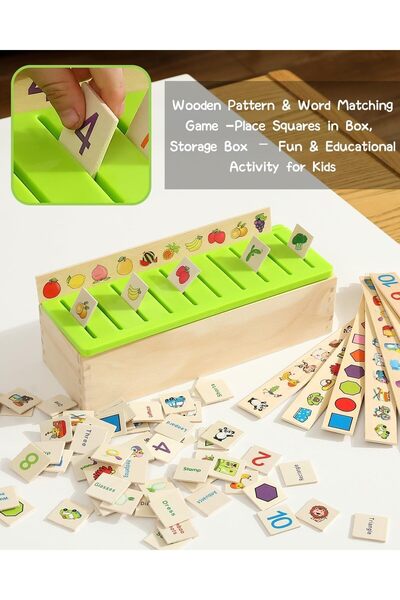 Generic Wooden Montessori Sorting and Stacking Educational Toy - 8 Boards & 80 Cubes