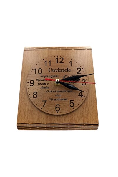 OEM Desk clock, personalized gift with standard message for boss/employee/director/teacher, 22x16 cm, br