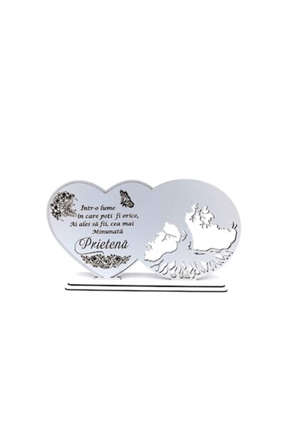 OEM Tree of Life heart decoration, personalized for Friend, wooden base, Whit...