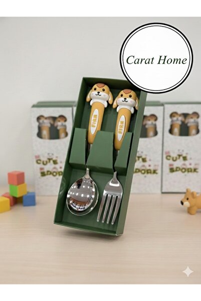 Tasarım Evi Ultra Luxury Stainless Steel Children's Food Spoon and Fork Set