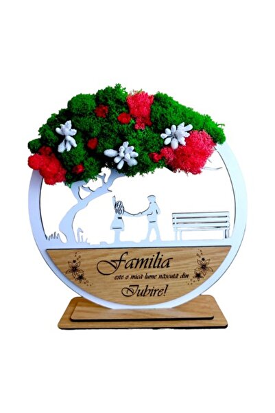 OEM Tablou personalizat Copacul Vieții cu licheni stabilizați, 20 cm, Model 5...