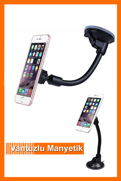 Bundeba Araç Içi Vantuzlu Manyetik Mıknatıslı Telefon Tutucu Akrobat Uzun Göv...