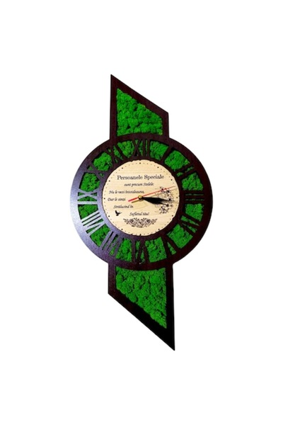 OEM Ceas de perete decorat cu licheni stabilizați, cadou pentru familie/priet...