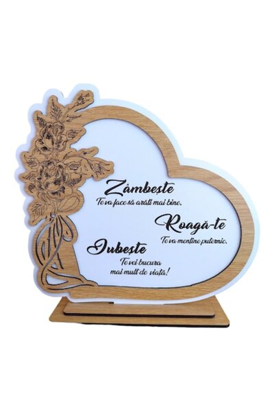 OEM Decorațiune de perete personalizată cu inimă și mesaj standard (soție, fi...