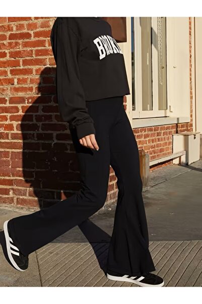 CRNSSWİMWEAR High Waist Shaping / Sculpting Flared Leggings Black