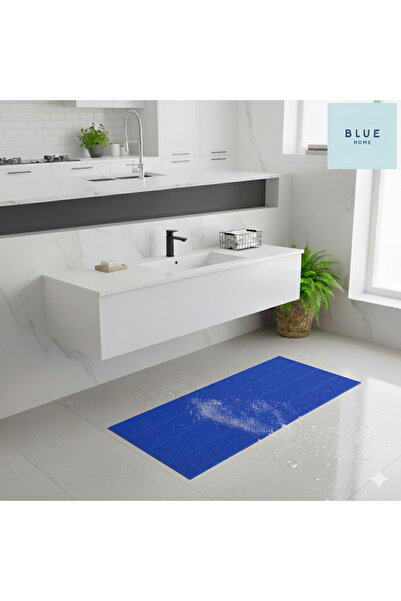 Blue Home 🆕 Bathroom Shower Pool Front Door - Square Honeycomb Mat Non-Slip Anti-Slip Pvc Mat Gray Width: 90cm. Blue 🚿