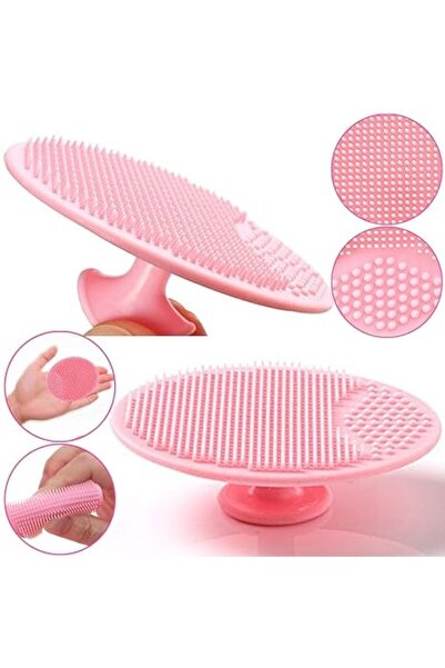 SUPER TRENDS Set of 2 Soft Silicone Baby Brushes for Removing Crusts Hypoallergenic Milk Pink