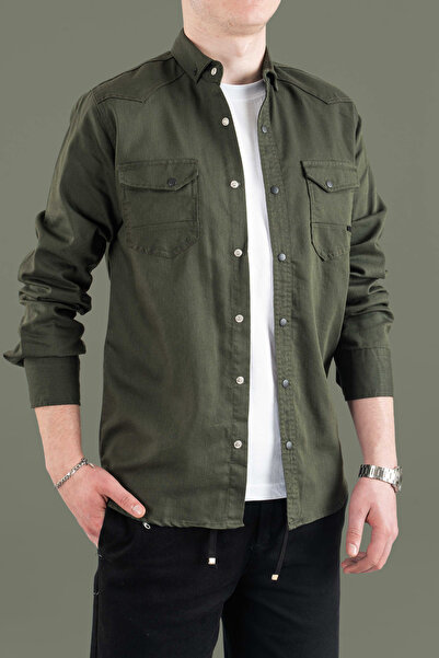 bombe Men's Slim Fit Denim Shirt