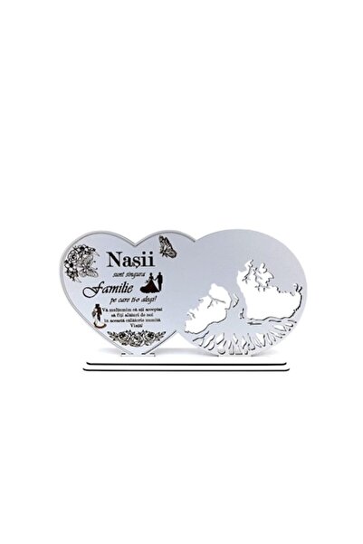 OEM Heart 'Tree of Life' personalized decoration for Godparents, white, 30x16cm
