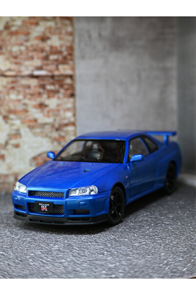 bebeym Nissan Skyline Metal Model Araç - 1:24 Nissan Skyline Mavi Oyuncak Araba