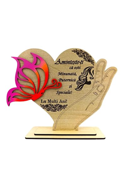 OEM Wooden butterfly decoration - gift with message for Women's Day/March 8, ...