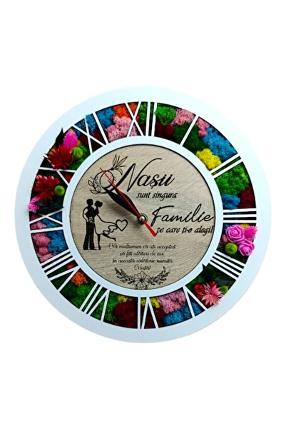 OEM Personalized Wall Clock with Stabilized Lichens for Godparents, "Godparen...