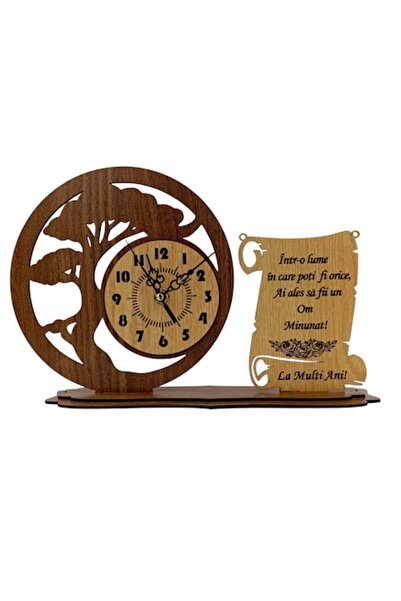 OEM Ceas decorativ din lemn bonsai pentru familie/prieteni „Ai ales să fii om...