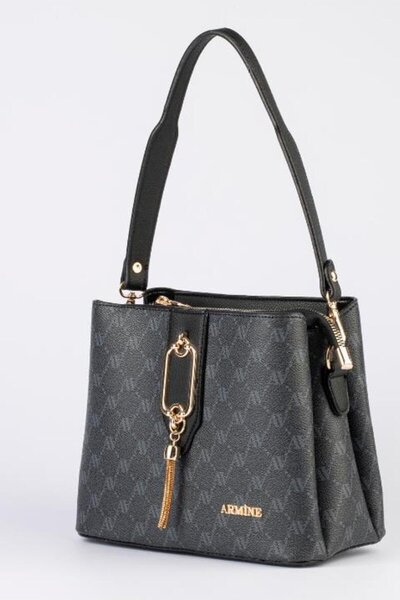 Armine 361 Жіноча сумка через плече, чорна з принтом