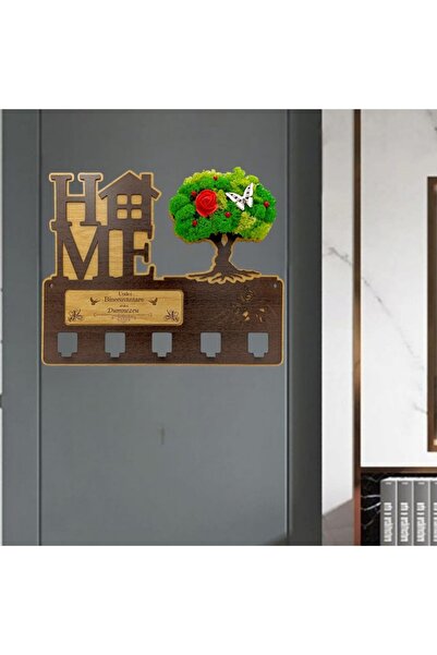 OEM Personalized wall hook with stabilized lichens and message 'Where Blessing Is, God Is' 40x30 cm