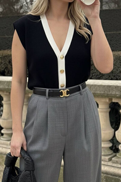 oshebu Women's Shoulder Pad Pack Sleeveless Knit Vest