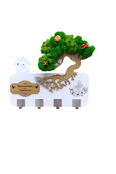 OEM Wall hanger - personalized gift with preserved lichens and message "Family is Everything!" 38x28 cm,