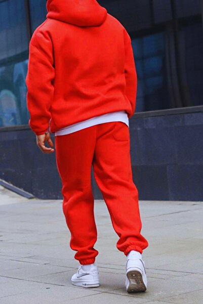 ruNadeS Men's Soft Textured Oversized Kangaroo Pocket Hooded Tracksuit Set - Home Wear