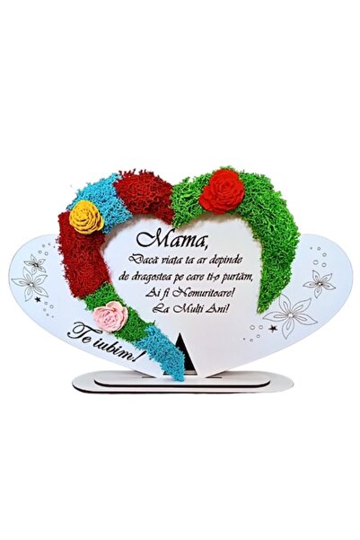 OEM Tablou de perete cu mușchi stabilizat, inimă personalizată cu gravat cu l...