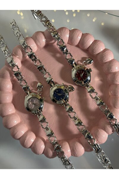 Mihristore Pinterest Kalp Charmlı Kadın Saati Minimal Kadın Kol Saati