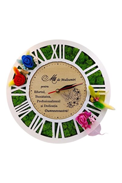 OEM Wall clock with lichens, personalized gift with message for Teachers/Doct...