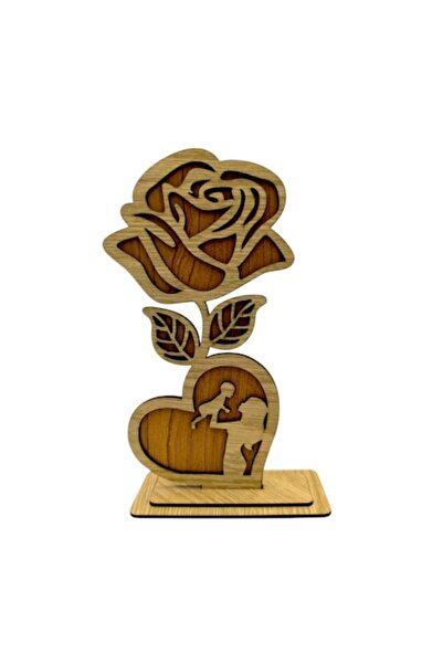 OEM Wooden rose decoration, personalized gift for Mom, size 19x12cm