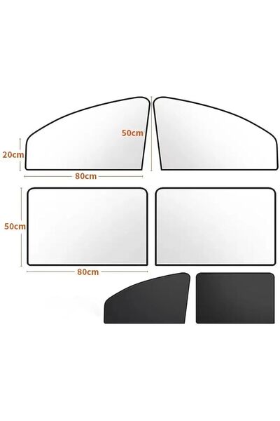 Generic Anwan Car Side Window Shades – 4-piece Detachable Privacy Curtains (Black)