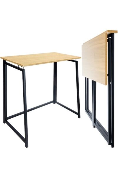 Ruhhy Foldable Industrial-Style Desk 80x75x40 cm, MDF Top & Steel Frame