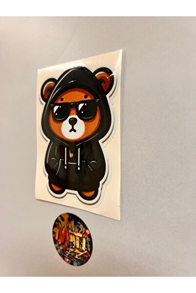 sticker Teddy Bear - Car Motorcycle Helmet Laptop Glass Sticker Printing 7.5X10Cm Hologram