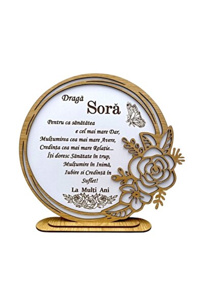 OEM Tablou decorativ cu ramă de trandafir, cadou personalizat cu mesajul „Dra...