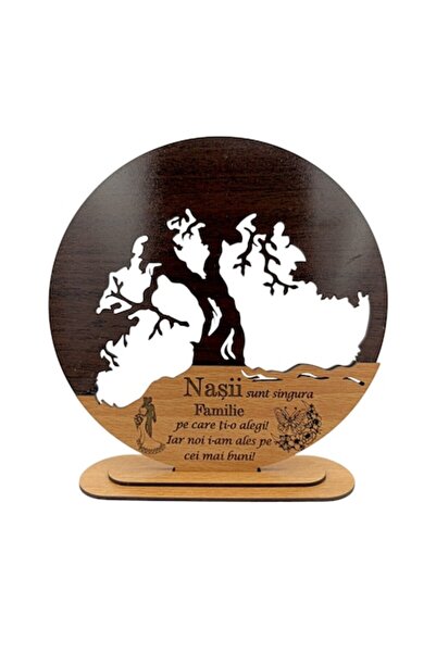 OEM Personalized Tree of Life Heart Decoration for Godparents, Wooden Base, B...