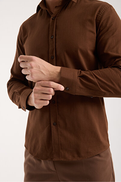 jack carisma Slim Fit Cotton Linen Textured Men's Shirt