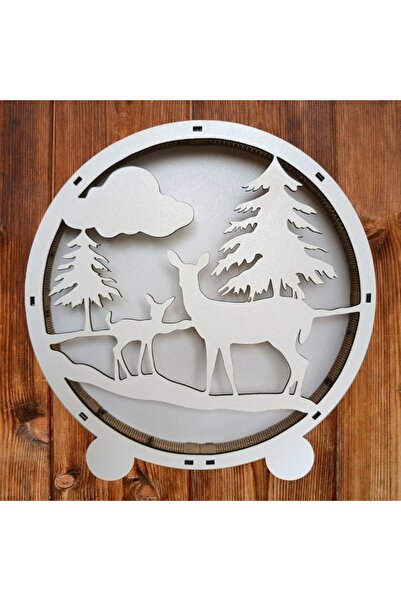 OEM Office frame, blank for decorations with stabilized lichens, 22cm, white