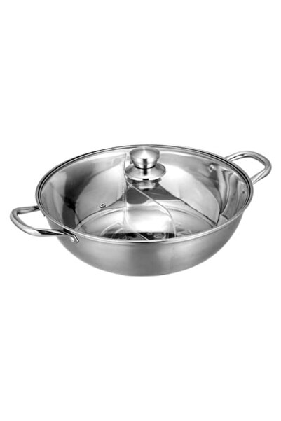 KALEPO Oală fierbinte/Oală Shabu Shabu din oțel inoxidabil cu două compartime...