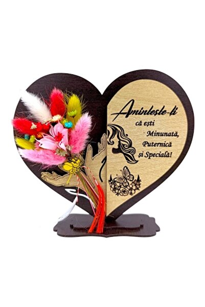 OEM Cadou personalizat de Ziua Femeii - Inimă cu pai și mesaj personalizat, 1...