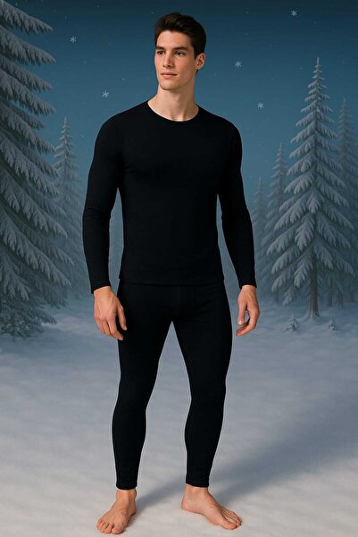 navesta Set de lenjerie termică pentru bărbați Set termic din bumbac de iarnă...