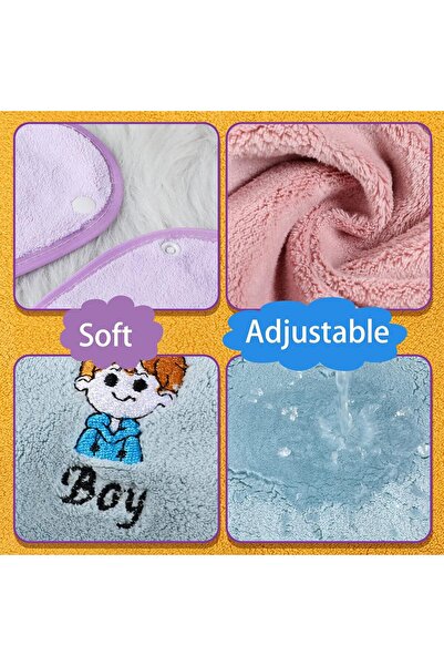 NALACAL 5-Pack Unisex Baby Feeding Bibs — Soft Adjustable Coral Fleece, Absorbent Waterproof with Snap