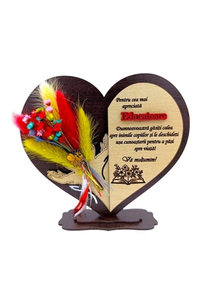 OEM Cadou personalizat pentru profesor „Cel mai apreciat...” - inimă, mesaj p...
