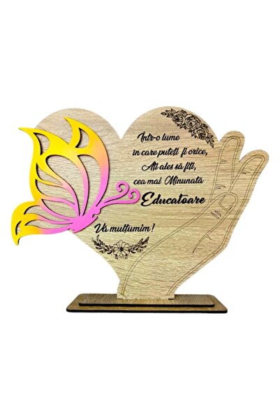 OEM Decorațiune de perete în formă de inimă cu fluture, personalizată cu mesa...