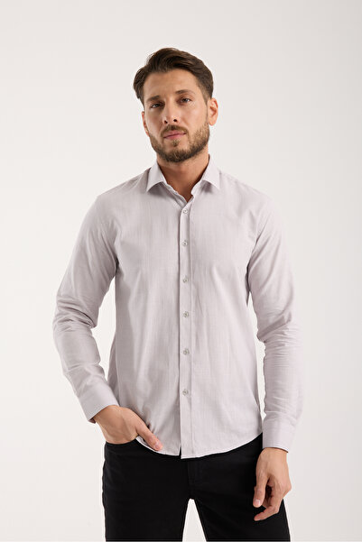 jack carisma Slim Fit Cotton Linen Textured Men's Shirt