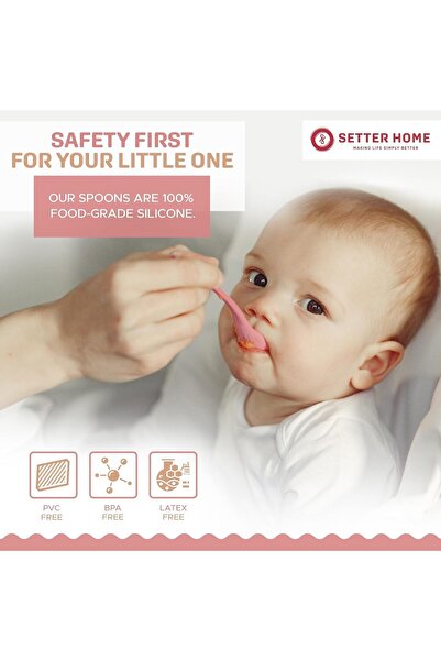 Generic Silicone Baby Feeding Spoons, 5 pcs — Soft Gum-Friendly Tips, Self-Feeding, Dishwasher & Boil Resi