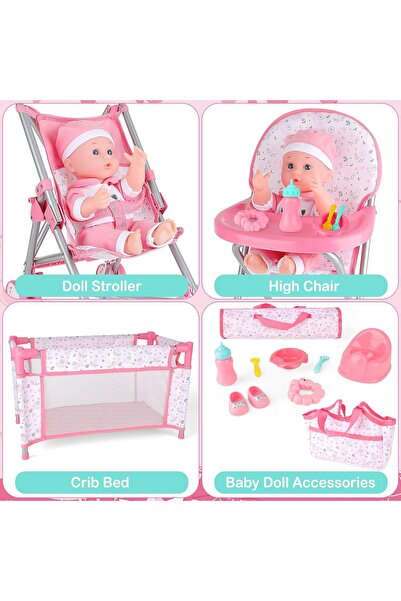 Toybox Toy Baby Doll With Stroller and Accessories For Children Over 3 Years Old