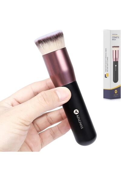 KingMas فرشاة كريم أساس مسطحة كابوكي (أسود، A (مسطحة))