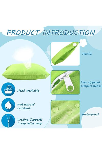 Generic X-Spring Wet & Dry Diaper Bags, 2-Pack 40×30 cm Reusable Waterproof Zipper Organizer