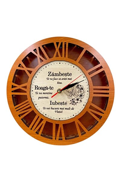 OEM Ceas de perete, cadou personalizat cu mesajul „Zâmbește, Roagă-te, Iubeșt...