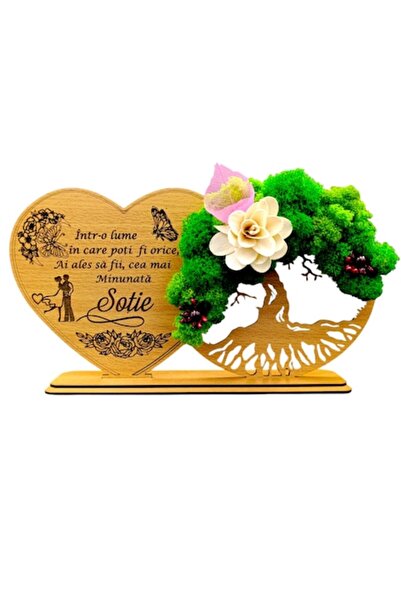 OEM Decorațiune Copacul Vieții cu Suport și Inimă, Cadou Personalizat pentru ...