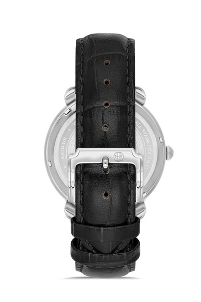 Hislon Cl203S-11Bs Black Leather Strap Men's Watch